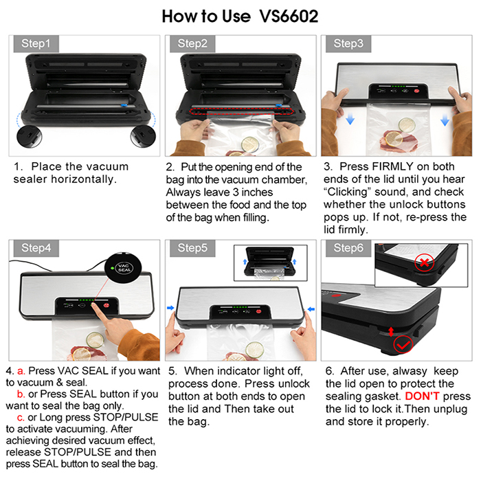 YUMYTH – Machine à emballer Sous Vide domestique, avec rouleau de découpe intégrée, pour le stockage des aliments, T285 YUMYTH – Machine à emballer Sous Vide domestique, avec rouleau de découpe intégrée, pour le stockage des aliments, T285
