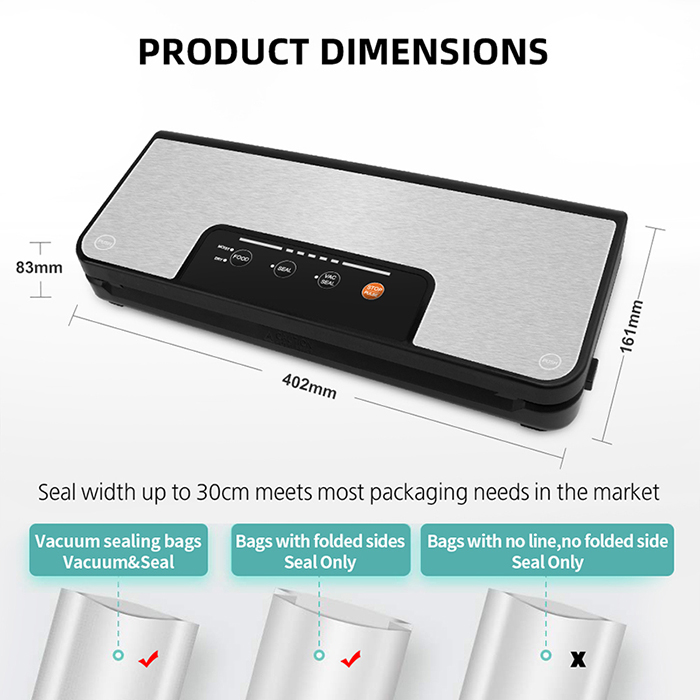 YUMYTH – Machine à emballer Sous Vide domestique, avec rouleau de découpe intégrée, pour le stockage des aliments, T285 YUMYTH – Machine à emballer Sous Vide domestique, avec rouleau de découpe intégrée, pour le stockage des aliments, T285