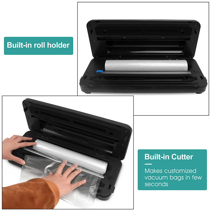 YUMYTH – Machine à emballer Sous Vide domestique, avec rouleau de découpe intégrée, pour le stockage des aliments, T285 YUMYTH – Machine à emballer Sous Vide domestique, avec rouleau de découpe intégrée, pour le stockage des aliments, T285