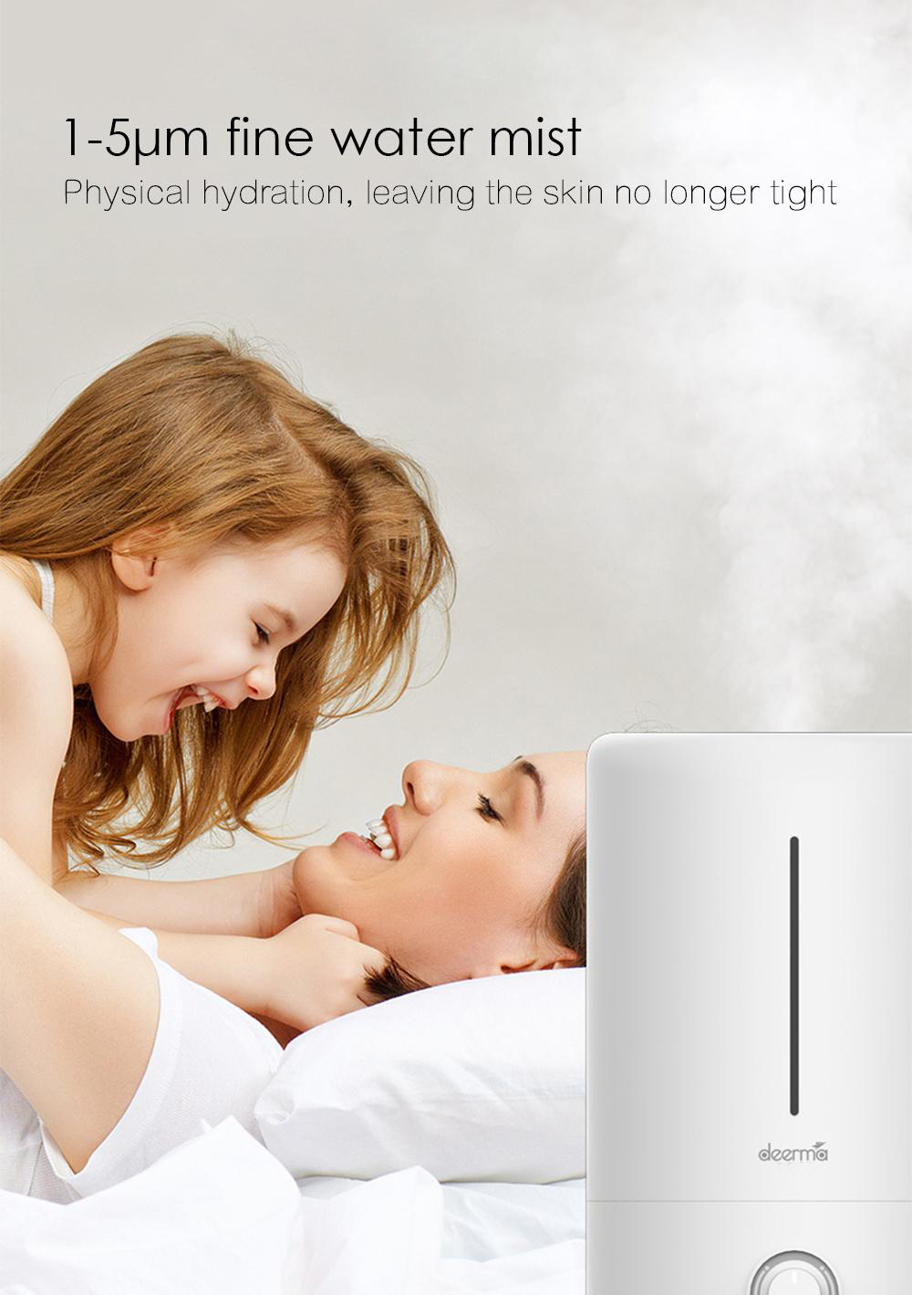 Deerma – humidificateur d'air F628W 5L, vaporisateur de brume silencieuse, diffuseur de parfum, humidificateur ultrasonique pour la maison et le bureau Deerma – humidificateur d'air F628W 5L, vaporisateur de brume silencieuse, diffuseur de parfum, humidificateur ultrasonique pour la maison et le bureau