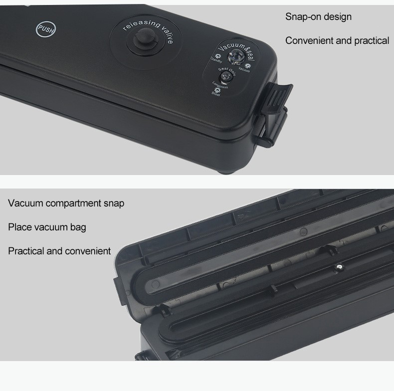 Machine à emballer sous-vide pour aliments, 220V/110V, avec 10 sacs offerts, appareil d'emballage domestique noir