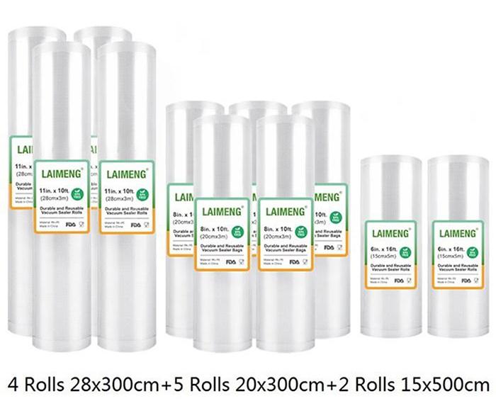 YUMYTH – 11 rouleaux de sacs Sous Vide réutilisables, de qualité alimentaire, sans BPA, thermoscelleuse, emballage, stockage en plastique, T202