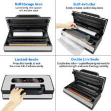 Seatao – Machine à emballer sous-vide commerciale VH5188, scelleuse automatique multifonction pour aliments, avec stockage de rouleaux intégrés et coupe