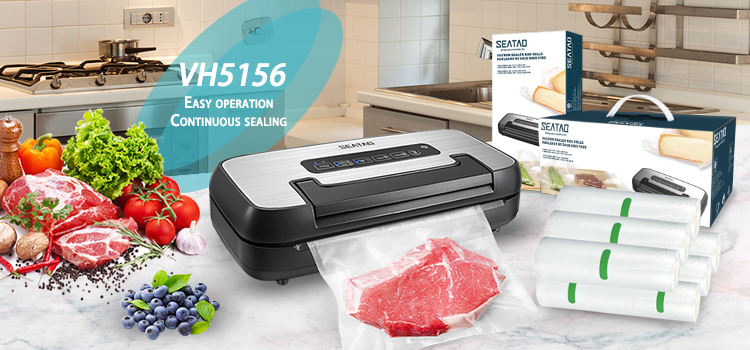Seatao – Machine à emballer sous-vide commerciale VH5188, scelleuse automatique multifonction pour aliments, avec stockage de rouleaux intégrés et coupe