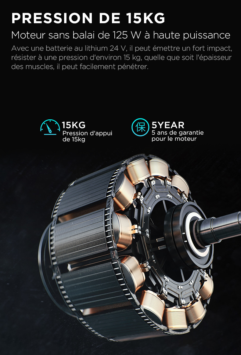 Pistolet de massage électrique Booster pour le cou Pistolet pour le Smart Hit fascia pour le massage du corps Détente Fitness Soulagement des douleurs musculaires