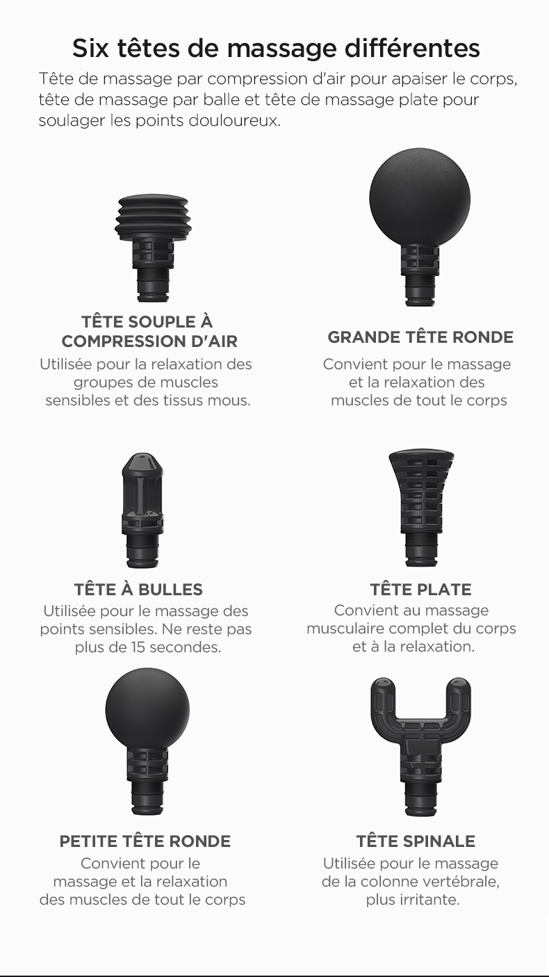 Pistolet de massage électrique Booster pour le cou Pistolet pour le Smart Hit fascia pour le massage du corps Détente Fitness Soulagement des douleurs musculaires