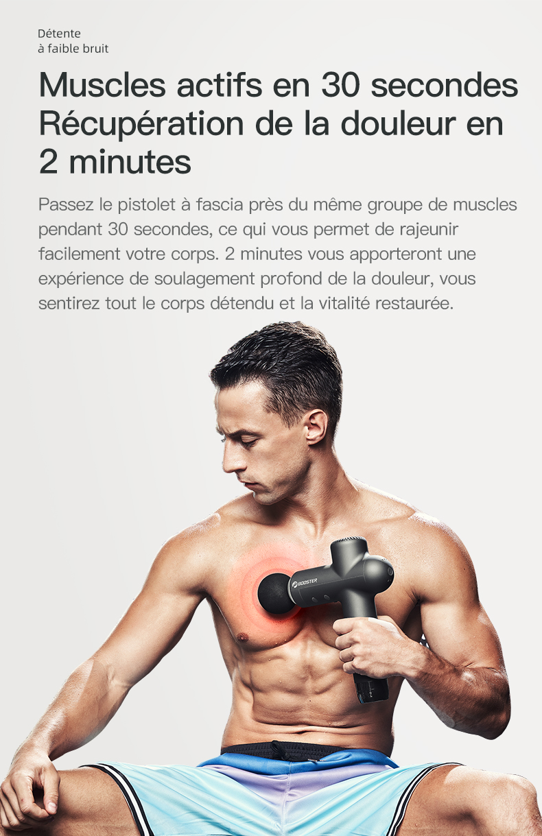 Pistolet de massage électrique Booster pour le cou Pistolet pour le Smart Hit fascia pour le massage du corps Détente Fitness Soulagement des douleurs musculaires