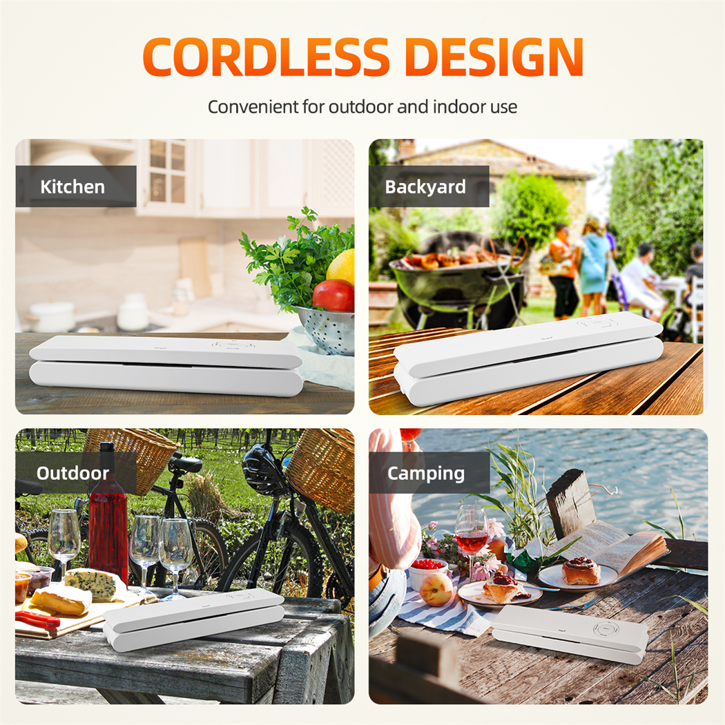 CkeyiN – Machine à emballer sous-vide électrique sans fil, Rechargeable, automatique, pour usage domestique, sec et humide, avec 10 sacs CkeyiN – Machine à emballer sous-vide électrique sans fil, Rechargeable, automatique, pour usage domestique, sec et humide, avec 10 sacs