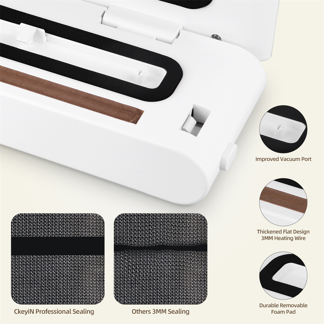 CkeyiN – Machine à emballer sous-vide électrique sans fil, Rechargeable, automatique, pour usage domestique, sec et humide, avec 10 sacs CkeyiN – Machine à emballer sous-vide électrique sans fil, Rechargeable, automatique, pour usage domestique, sec et humide, avec 10 sacs