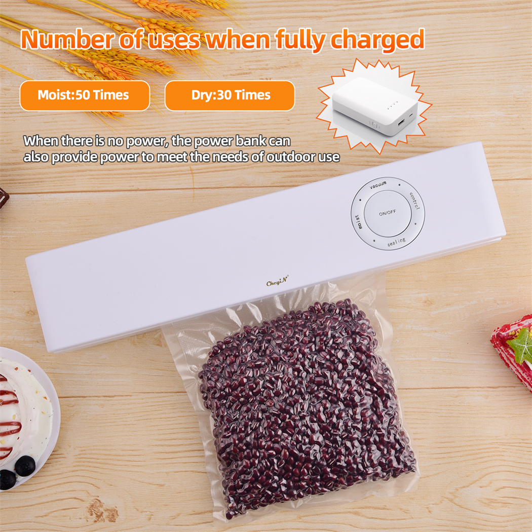 CkeyiN – Machine à emballer sous-vide électrique sans fil, Rechargeable, automatique, pour usage domestique, sec et humide, avec 10 sacs CkeyiN – Machine à emballer sous-vide électrique sans fil, Rechargeable, automatique, pour usage domestique, sec et humide, avec 10 sacs