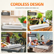 CkeyiN – Machine à emballer sous-vide électrique sans fil, Rechargeable, automatique, pour usage domestique, sec et humide, avec 10 sacs