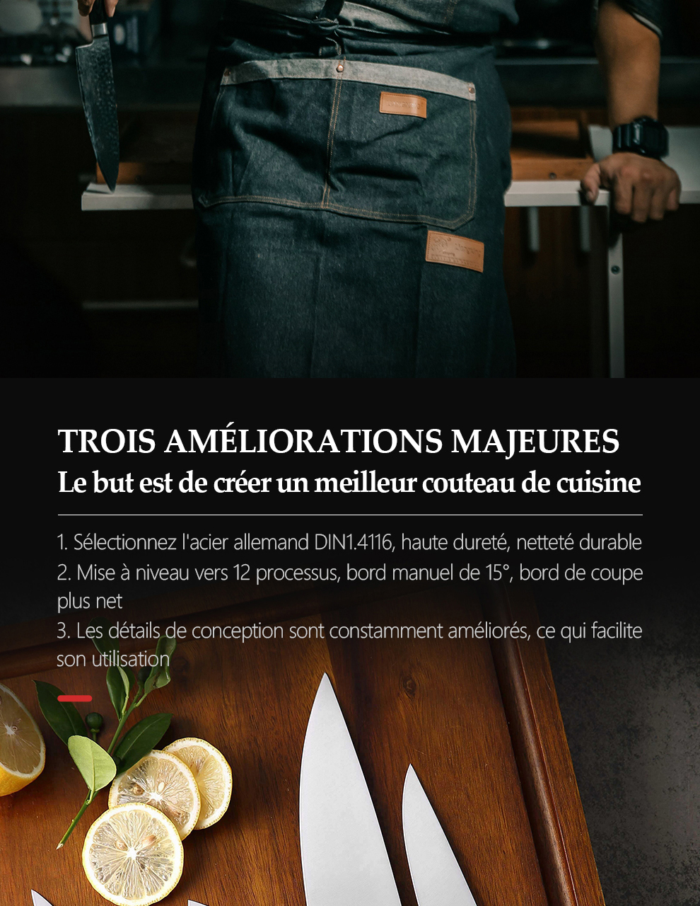 XINZUO couteau de Chef utilitaire de haute qualité 3.5 + 5 + 8 + 8 + 8 "Paring Cleaver allemagne 1.4116 acier inoxydable 1 pièce 5 pièces ensembles de couteaux de cuisine