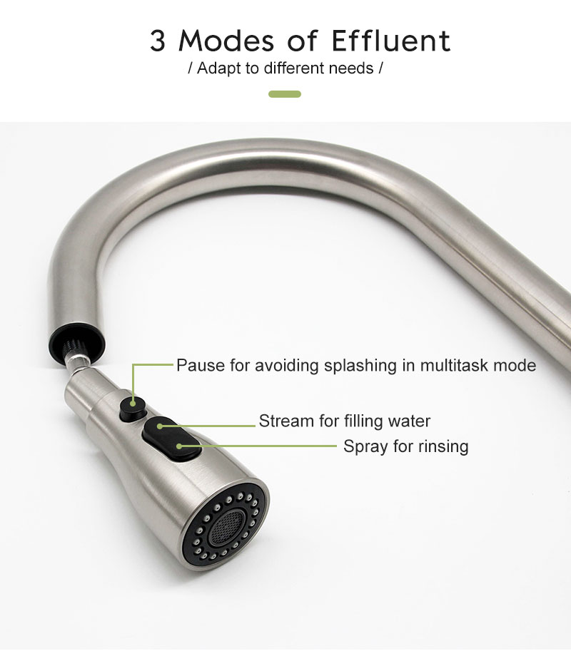 Robinet mitigeur de cuisine en Nickel brossé, extractible, tête de pulvérisation, eau chaude et froide, noir, Chrome