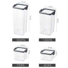 Bocaux hermétiques empilables en plastique de 460 à 1800ml, boîte de rangement des aliments, réservoir multi-grains, bouteille de thé aux fruits secs