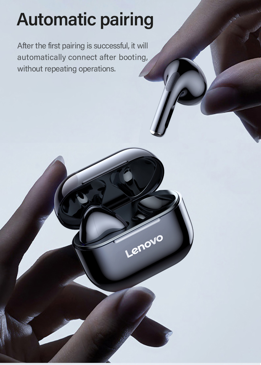 Lenovo – écouteurs sans fil Bluetooth LP40 TWS, commande tactile, casque d'écoute stéréo pour téléphone Android
