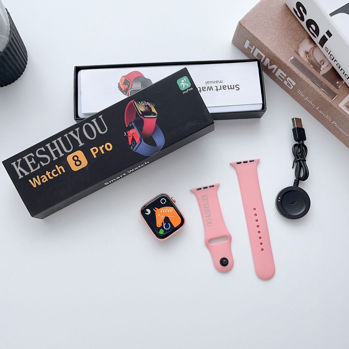 Montre connectée 8 Pro pour hommes et femmes, moniteur d'activité physique, avec écran HD, pour téléphones Android et Apple PK i8 pro max Montre connectée 8 Pro pour hommes et femmes, moniteur d'activité physique, avec écran HD, pour téléphones Android et Apple PK i8 pro max