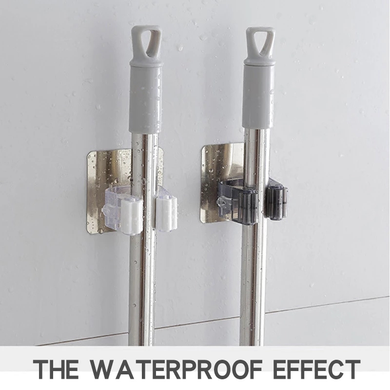 Crochets adhésifs multi-usages, support de rangement mural pour balai, crochet de cintre pour brosse à balai, crochets solides pour la cuisine et la salle de bains