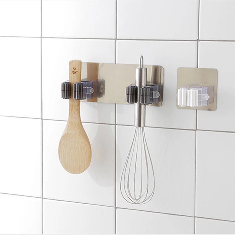 Crochets adhésifs multi-usages, support de rangement mural pour balai, crochet de cintre pour brosse à balai, crochets solides pour la cuisine et la salle de bains