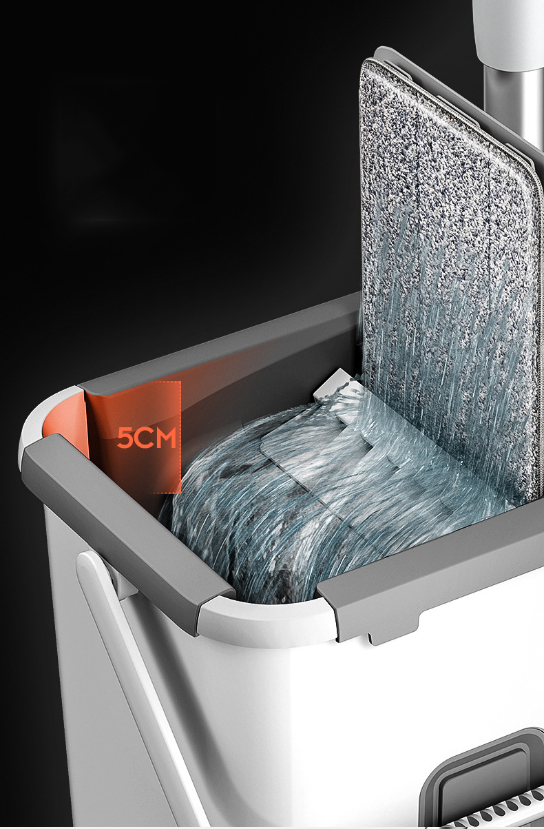 Serpillière rotative avec seau plat pour nettoyage des sols de la maison, facile à presser, magique, nouveauté 2020 Serpillière rotative avec seau plat pour nettoyage des sols de la maison, facile à presser, magique, nouveauté 2020