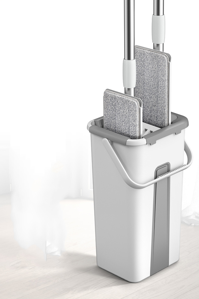 Serpillière rotative avec seau plat pour nettoyage des sols de la maison, facile à presser, magique, nouveauté 2020 Serpillière rotative avec seau plat pour nettoyage des sols de la maison, facile à presser, magique, nouveauté 2020
