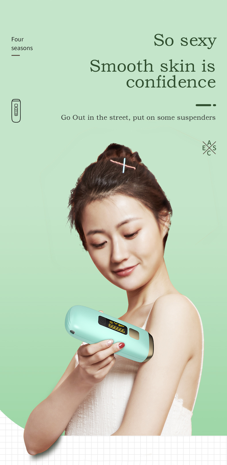 Ipl – épilateur Laser à domicile pour femmes, sans douleur, pour le visage et les jambes