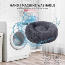 Coussin de lit rond en peluche douce pour chien et chat, niche pour dormir au chaud en hiver, grand tapis de canapé amovible