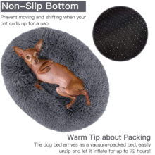 Coussin de lit rond en peluche douce pour chien et chat, niche pour dormir au chaud en hiver, grand tapis de canapé amovible