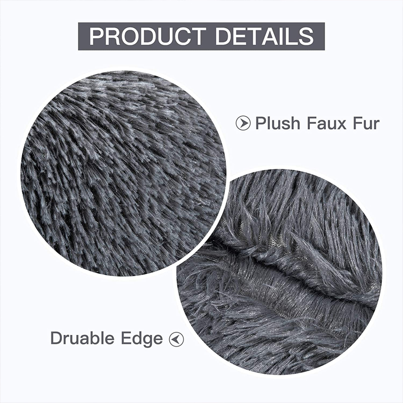 Coussin de lit rond en peluche douce pour chien et chat, niche pour dormir au chaud en hiver, grand tapis de canapé amovible