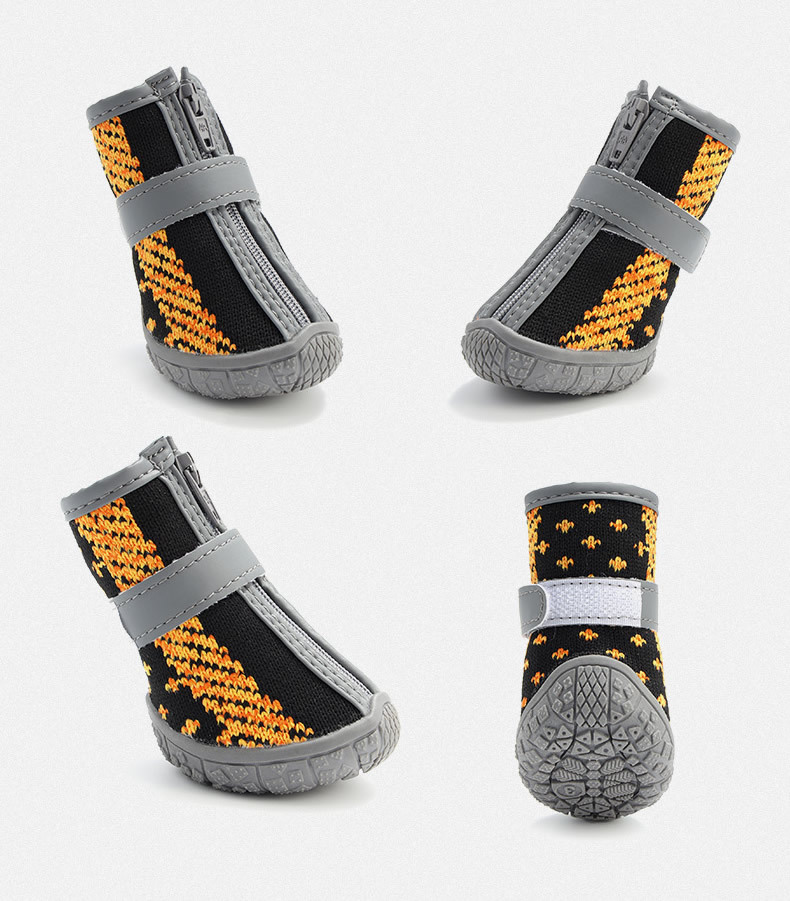 Chaussures réfléchissantes et imperméables pour chien, lot de 4 pièces, bottines chaudes, antidérapantes, idéales pour la neige et la pluie