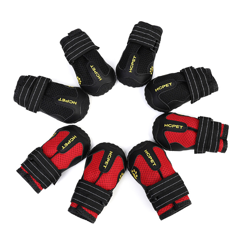 Chaussures réfléchissantes et imperméables pour chien, lot de 4 pièces, bottines chaudes, antidérapantes, idéales pour la neige et la pluie