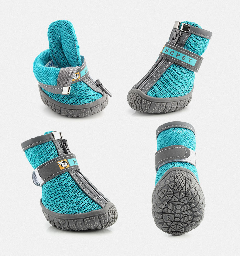 Chaussures réfléchissantes et imperméables pour chien, lot de 4 pièces, bottines chaudes, antidérapantes, idéales pour la neige et la pluie