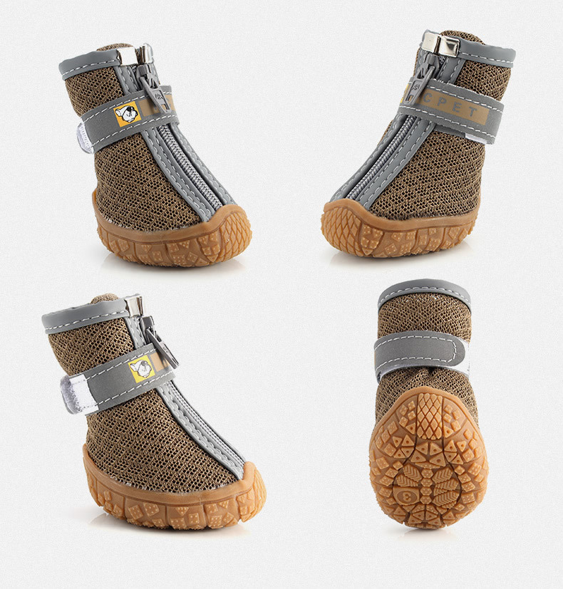 Chaussures réfléchissantes et imperméables pour chien, lot de 4 pièces, bottines chaudes, antidérapantes, idéales pour la neige et la pluie