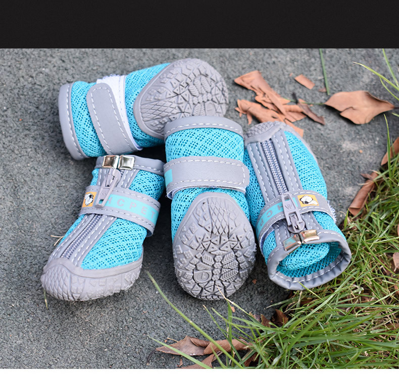 Chaussures réfléchissantes et imperméables pour chien, lot de 4 pièces, bottines chaudes, antidérapantes, idéales pour la neige et la pluie