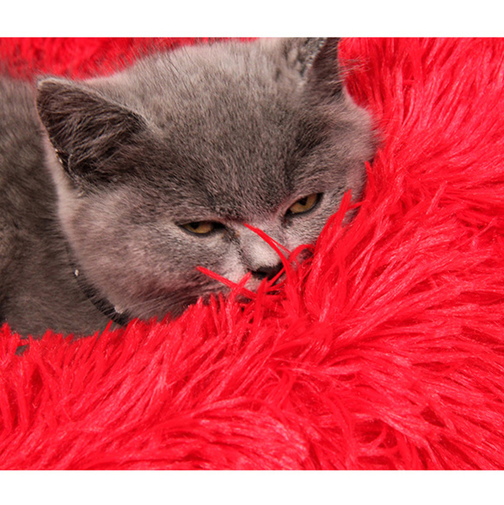 Lit rond en peluche pour animaux de compagnie, niche lavable pour chat, tapis en coton doux, canapé pour petit et grand chien, Chihuahua, panier pour animaux de compagnie