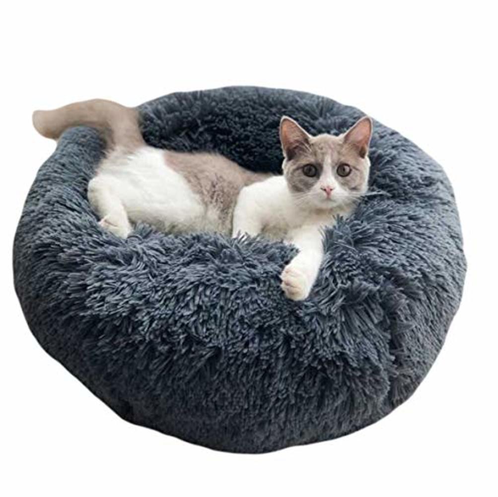Lit rond en peluche pour animaux de compagnie, niche lavable pour chat, tapis en coton doux, canapé pour petit et grand chien, Chihuahua, panier pour animaux de compagnie