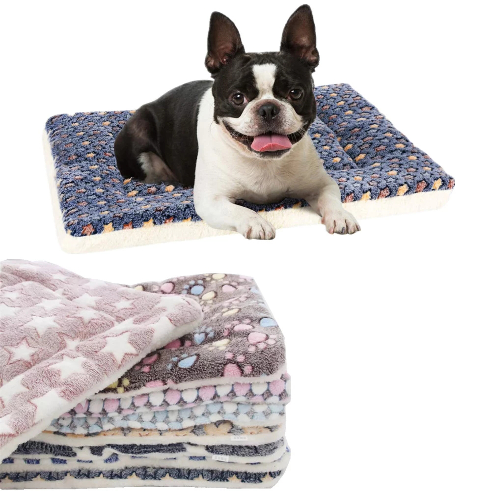Tapis de couchage chaud pour animaux de compagnie, couverture polaire douce pour animaux de compagnie, litière pour chat, joli matelas, coussin pour petits et grands chiens