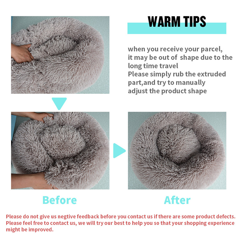 Lit rond et confortable pour chien et chat, niche Ultra douce et lavable, coussin chaud pour l'hiver, pour niche, livraison directe