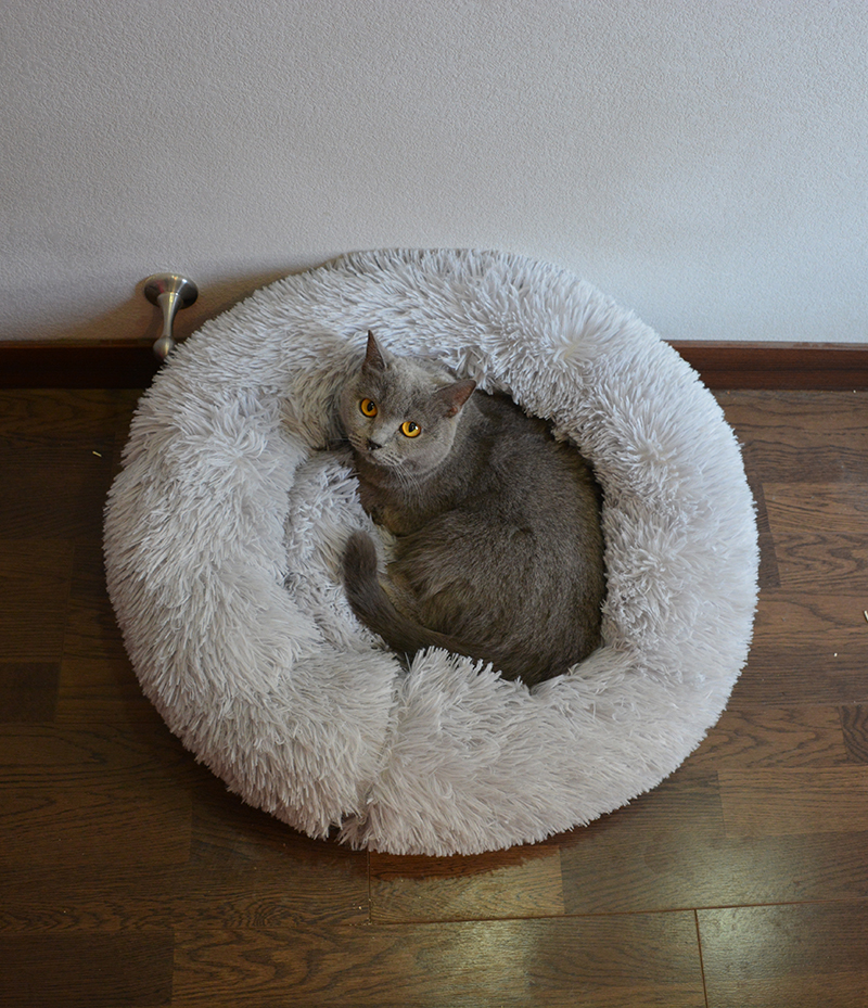 Lit rond et confortable pour chien et chat, niche Ultra douce et lavable, coussin chaud pour l'hiver, pour niche, livraison directe