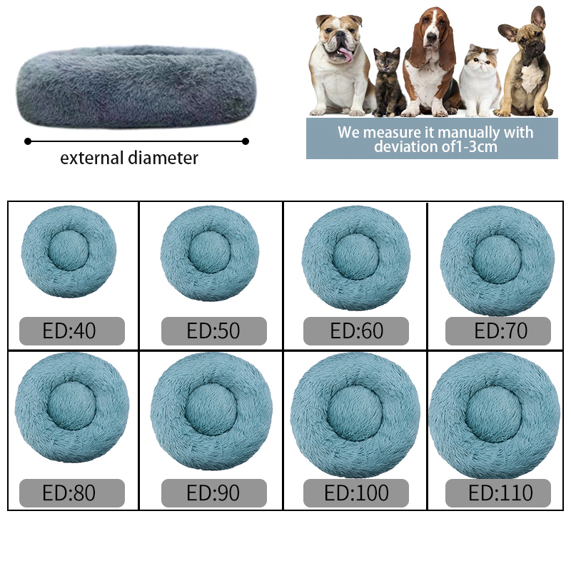 Lit rond et confortable pour chien et chat, niche Ultra douce et lavable, coussin chaud pour l'hiver, pour niche, livraison directe