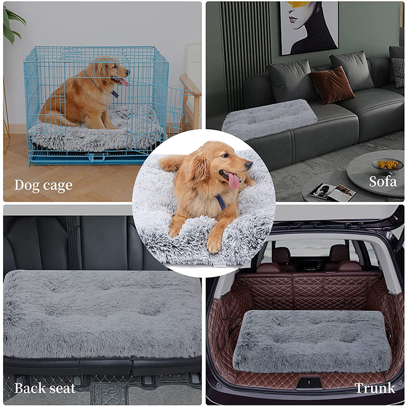 Tapis de lit en peluche pour chien