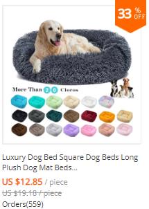 Tapis de lit en peluche pour chien