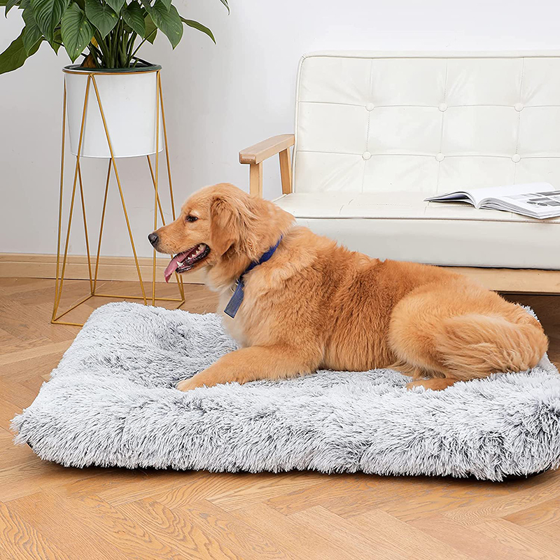 Tapis de lit en peluche pour chien