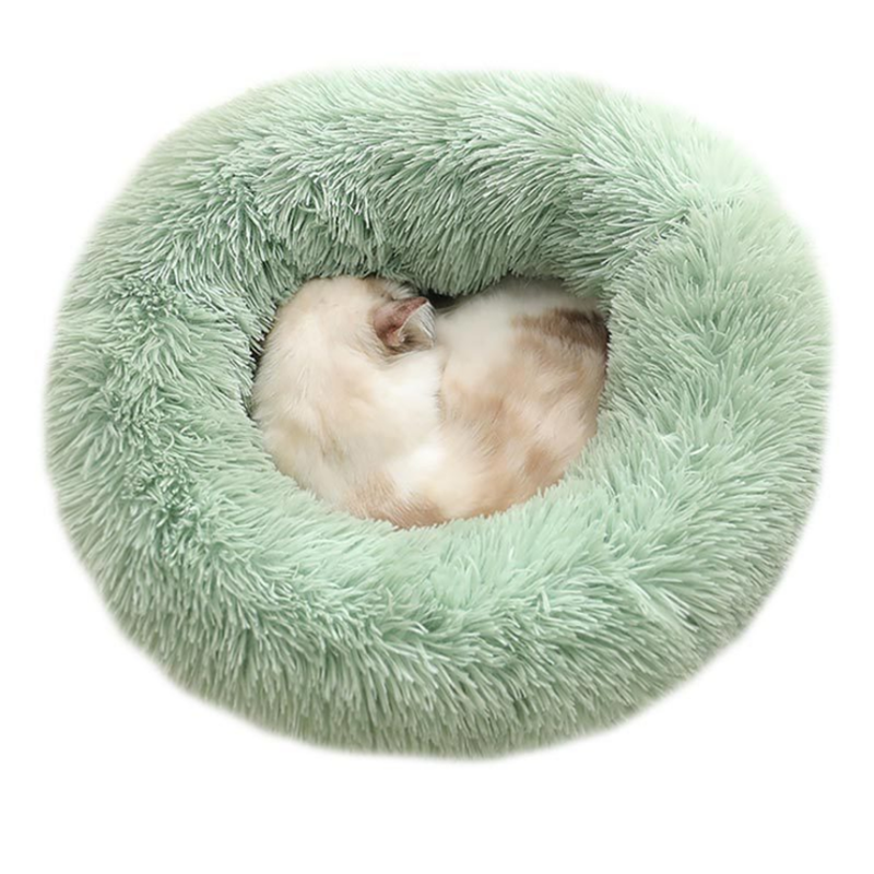 Lit en peluche pour animaux de compagnie VIP, grand, petit, pour chat, tapis rond en peluche, canapé, produits de livraison directe, lit apaisant pour chien, donuts