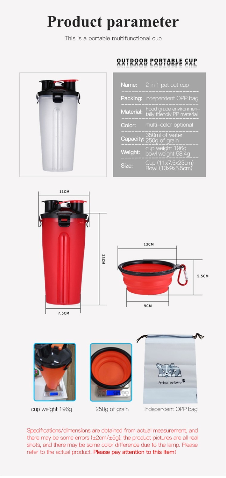 Furrybaby – bouteille d'eau Portable pliable