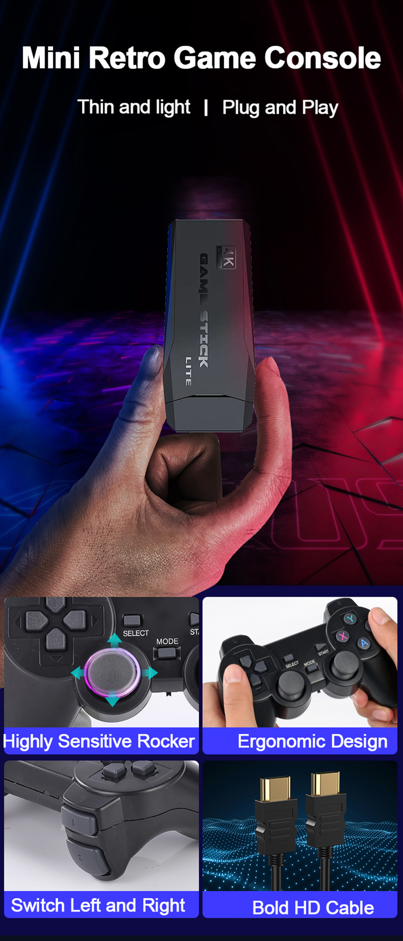 Sapo de dados usb sem fio handheld tv vídeo console construir em 1800 jogos para nes retro dendy game console portátil retro jogo vara