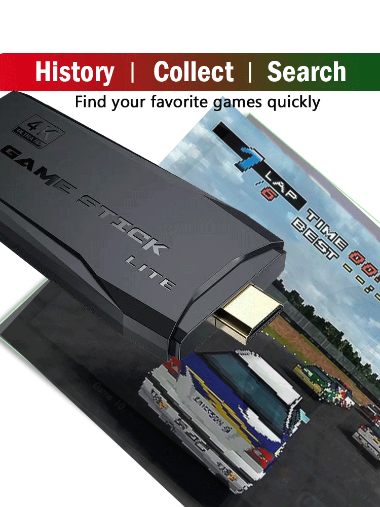 Venda quente hd 4k m8 jogo vara sem fio vídeo game console 64gb retro tv jogos com dupla 2.4g gamepads para gba/ps1