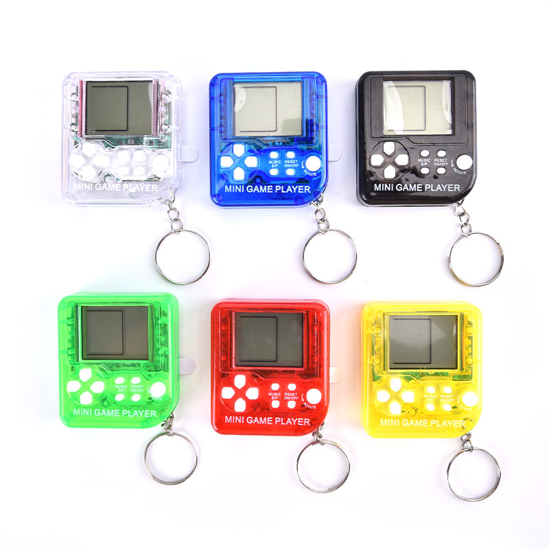 Porte-clés avec Mini Console de jeux vidéo rétro Portable, avec 26 jeux classiques intégrés, batterie incluse