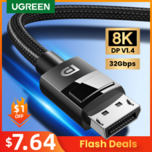 UGREEN – câble Displayport 8K DP1.4 4K144Hz, câble Audio vidéo pour boîtier TV Xiaomi, moniteur PC portable, jeu vidéo, DP, Port d'affichage DP Cable Display Port