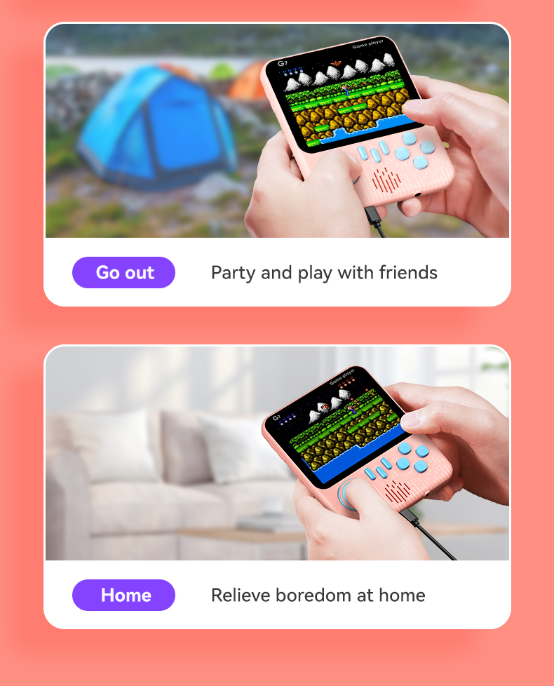Rétro Jeu Vidéo Console Lecteur De Jeu Portable 3.5 pouces Console De Jeu Portable G7 Poche Rétro Nostalgique AV Jeu Console f