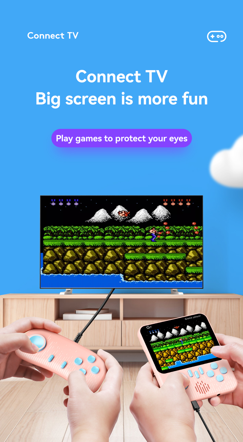 Rétro Jeu Vidéo Console Lecteur De Jeu Portable 3.5 pouces Console De Jeu Portable G7 Poche Rétro Nostalgique AV Jeu Console f